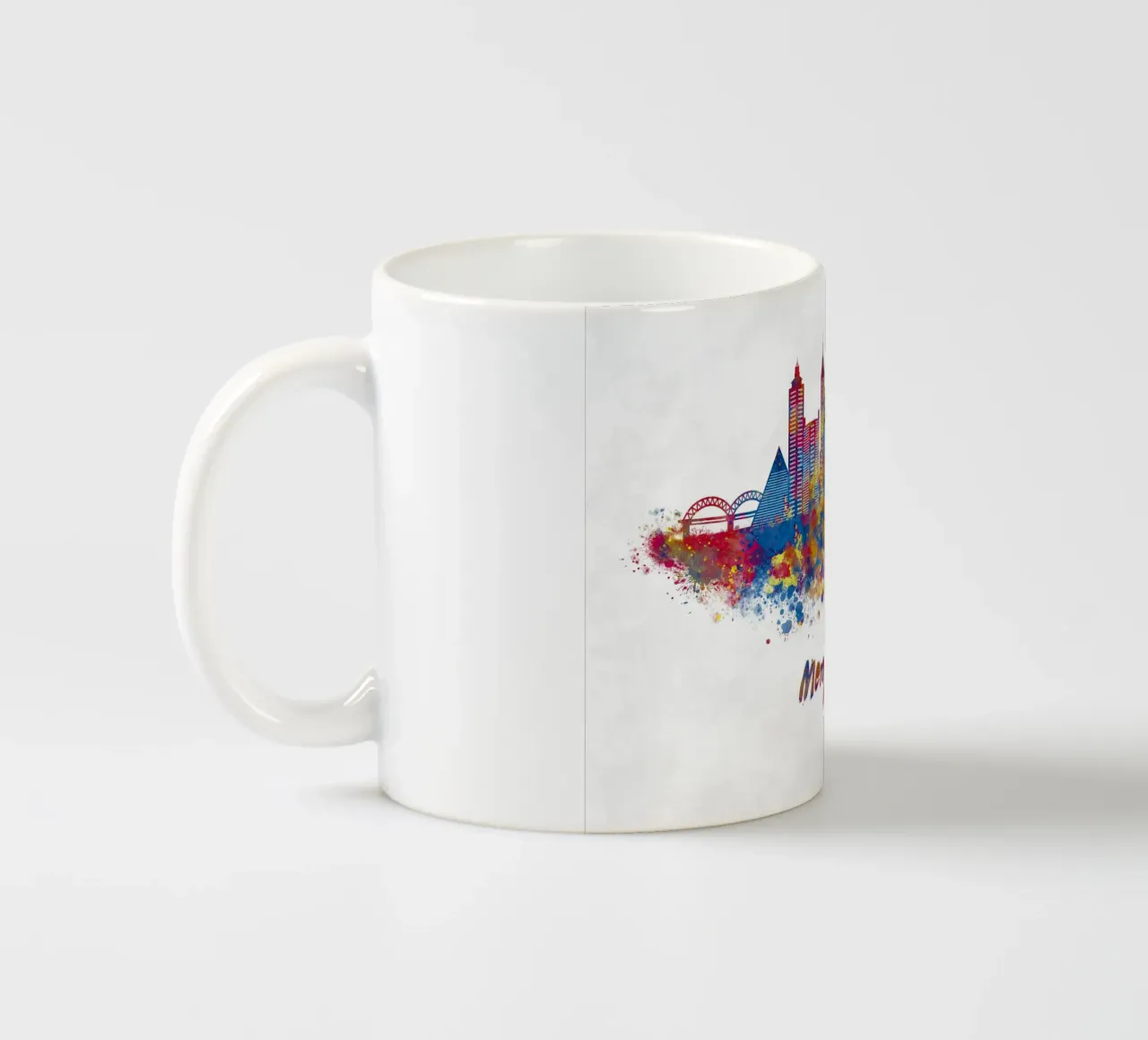 Lo skyline di Memphis in acquerello tazza in ceramica da ARTVI-SHOP