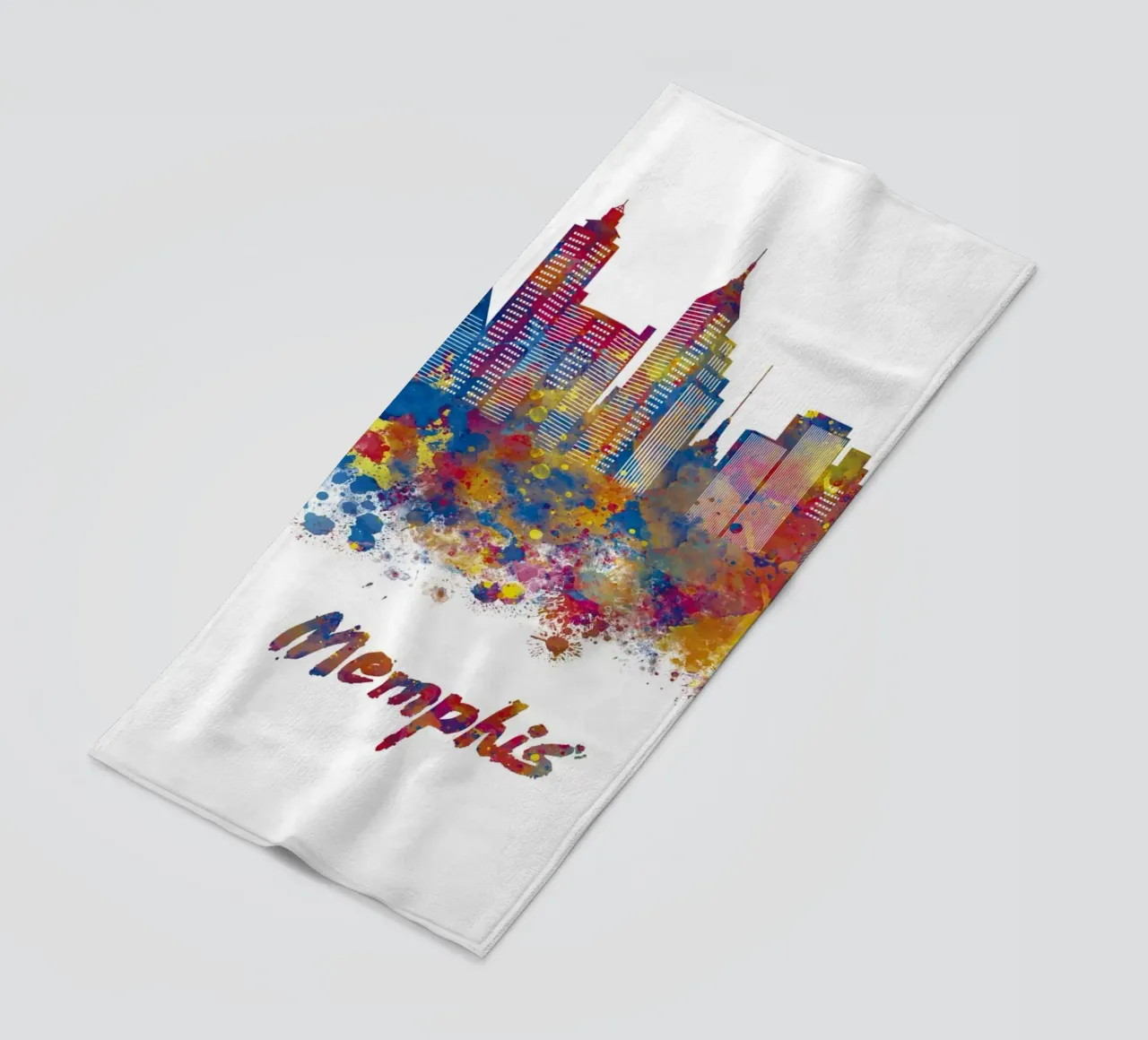 Lo skyline di Memphis in acquerello telo mare da ARTVI-SHOP
