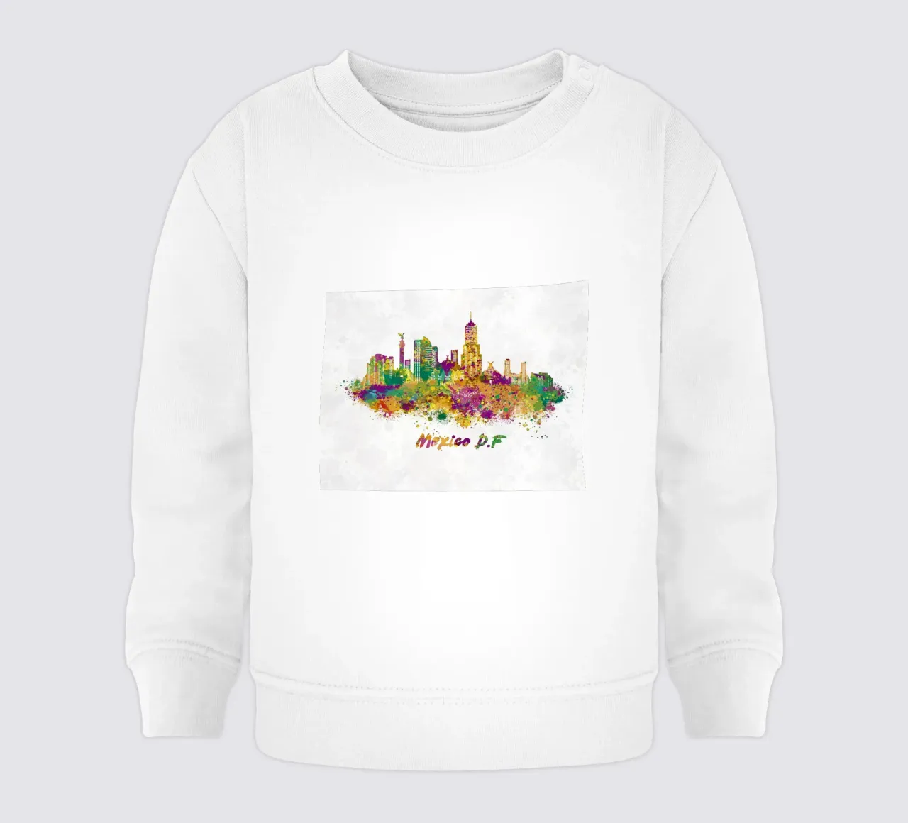 Lo skyline di Città del Messico in acquerello felpa neonato da ARTVI-SHOP
