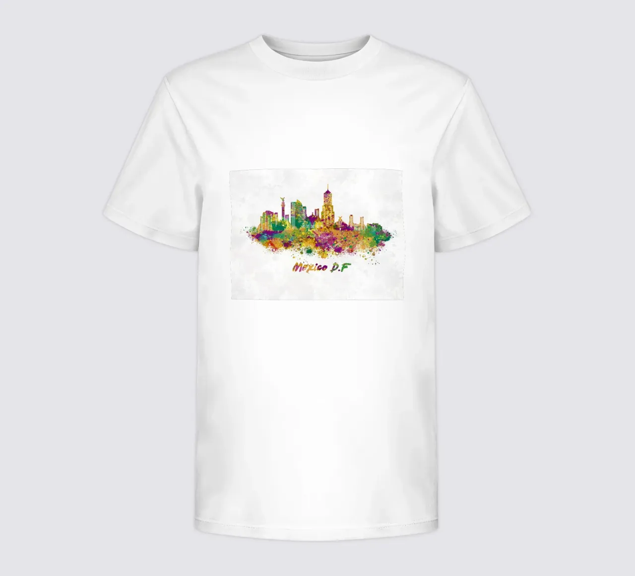 Mexico City skyline in watercolor kids t-shirt by 🎁 ARTVI-SHOP