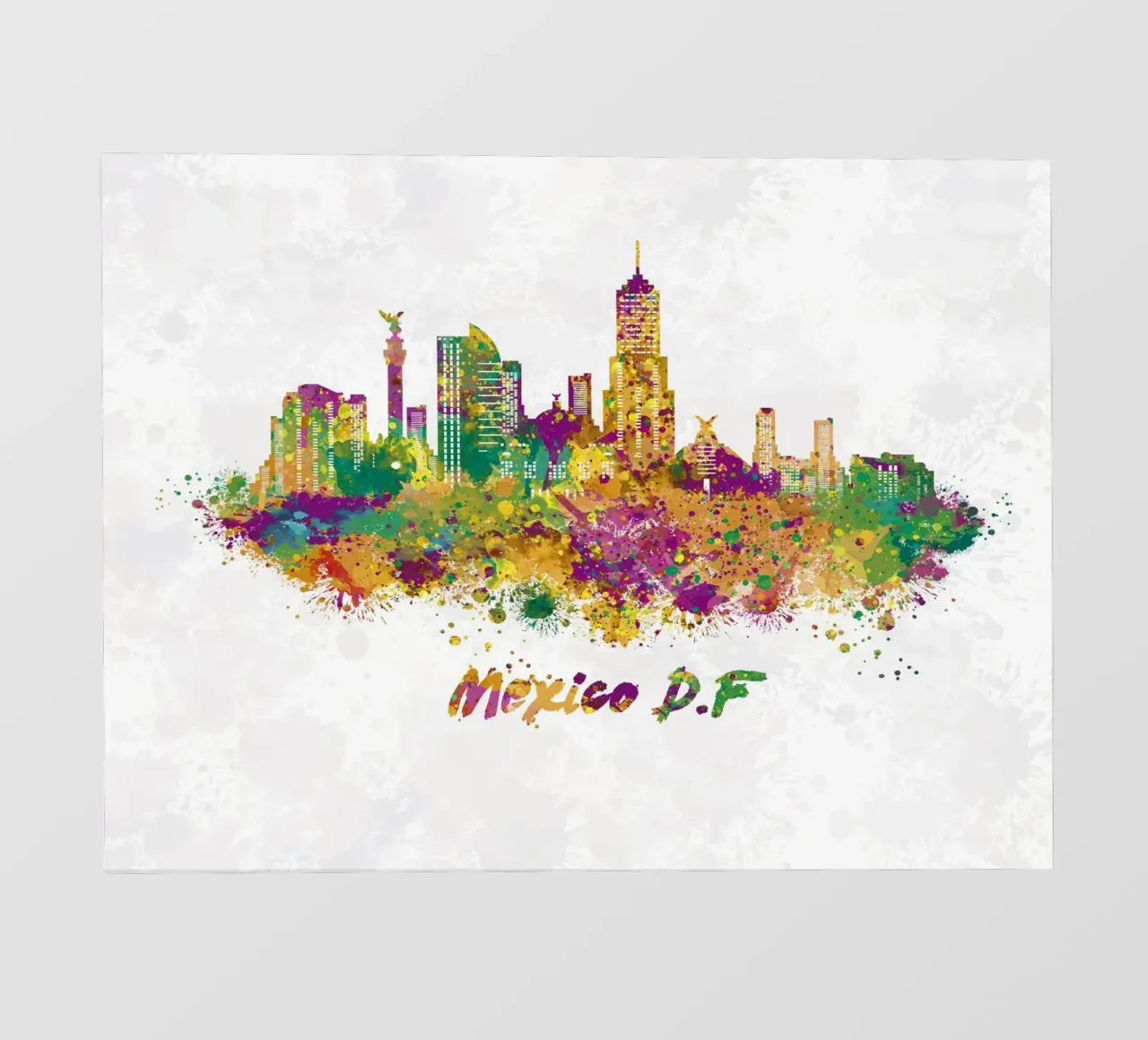 Lo skyline di Città del Messico in acquerello telo in pvc da ARTVI-SHOP