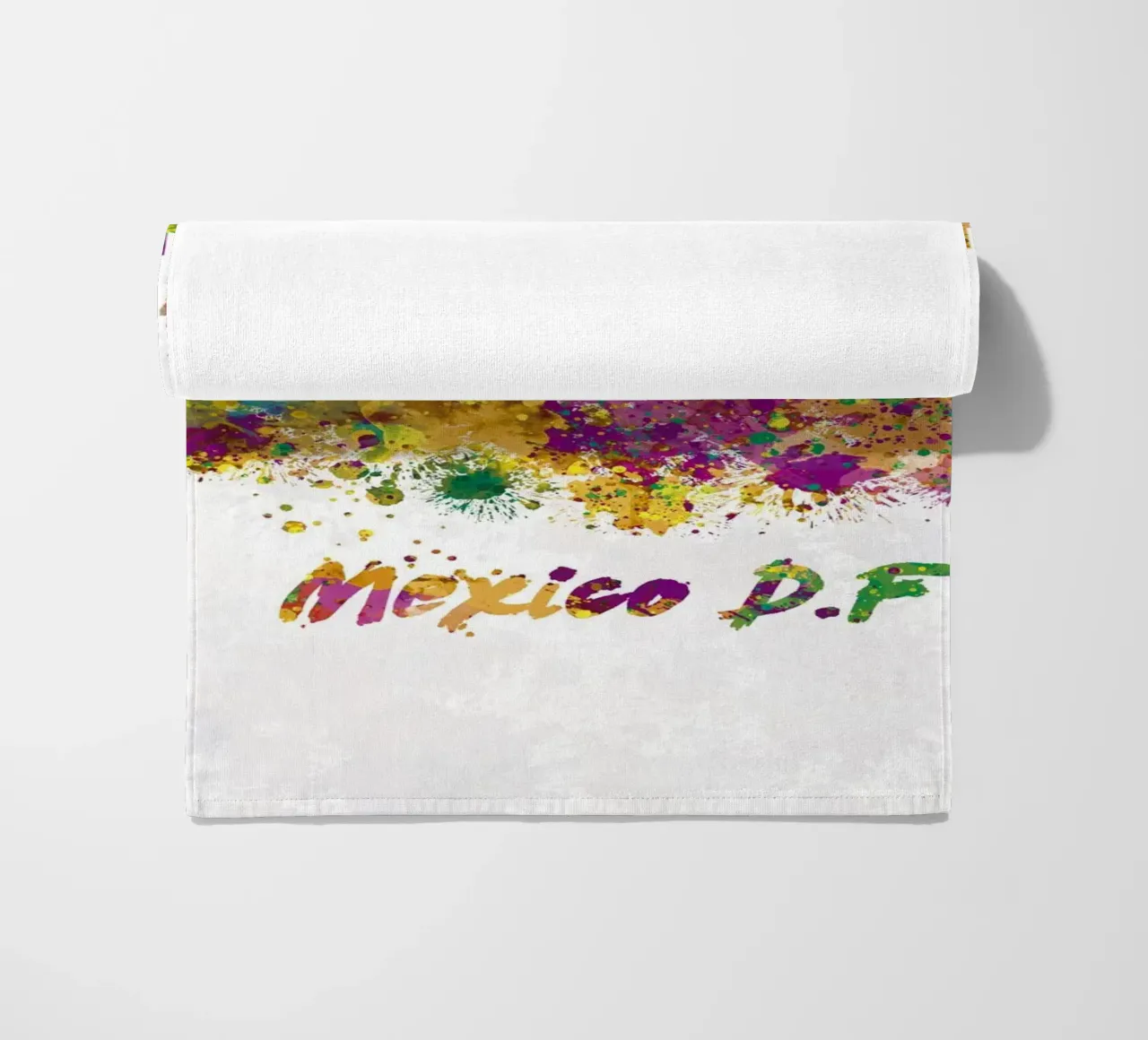 Lo skyline di Città del Messico in acquerello telo mare da ARTVI-SHOP
