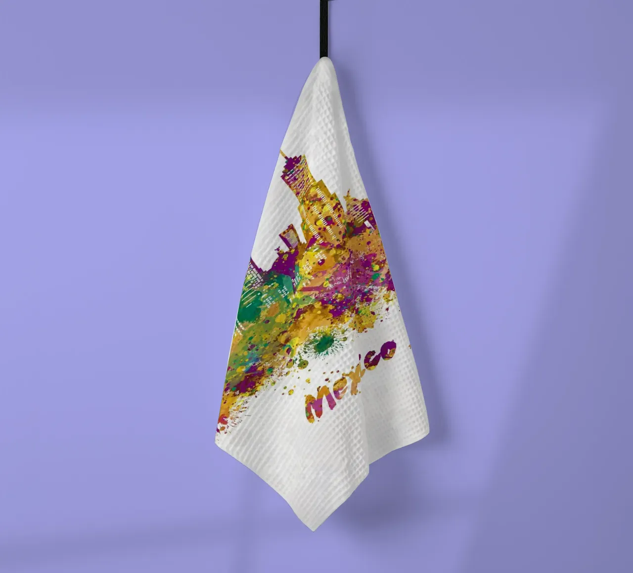 Lo skyline di Città del Messico in acquerello canovaccio da cucina da ARTVI-SHOP