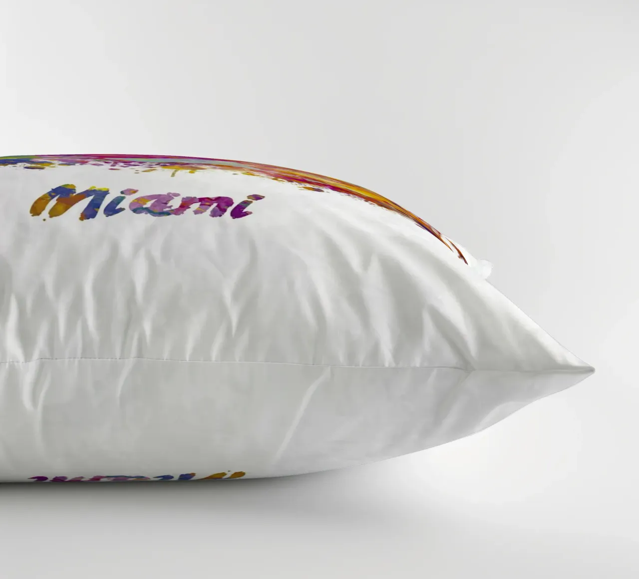 Lo skyline di Miami in acquerello cuscino da 🎁 ARTVI-SHOP