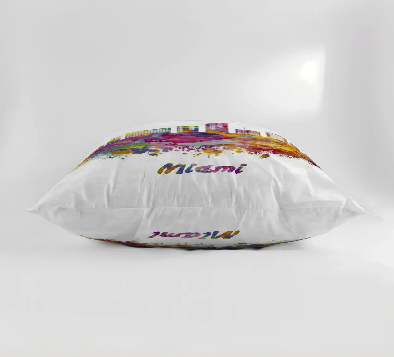 Lo skyline di Miami in acquerello cuscino da 🎁 ARTVI-SHOP