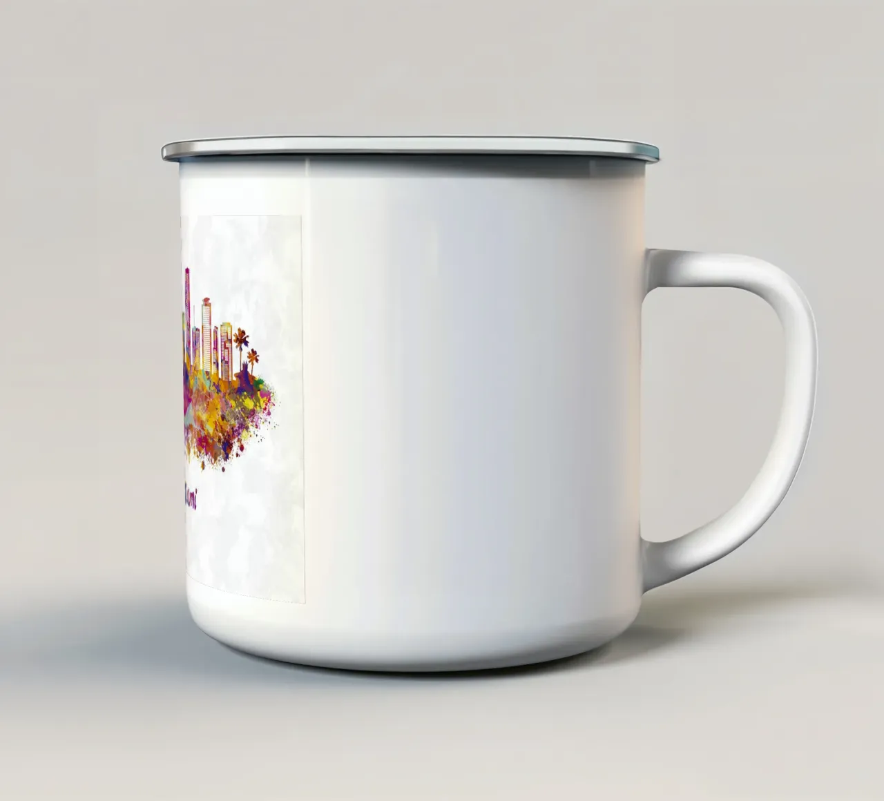 Lo skyline di Miami in acquerello tazza in smalto da ARTVI-SHOP
