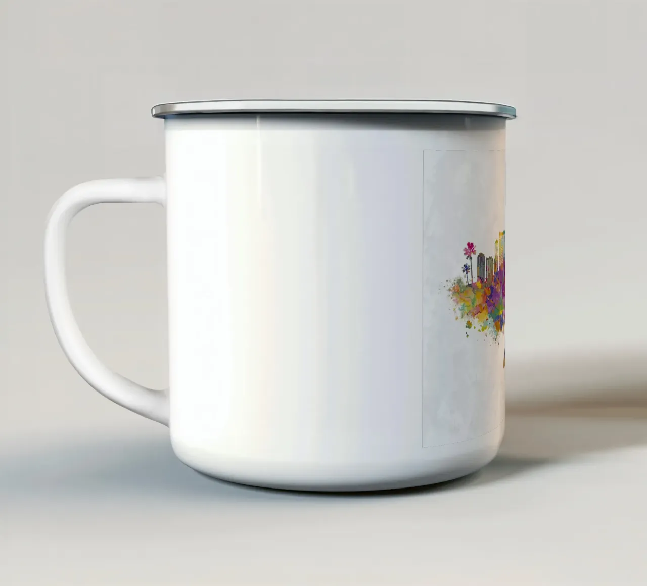 Lo skyline di Miami in acquerello tazza in smalto da ARTVI-SHOP