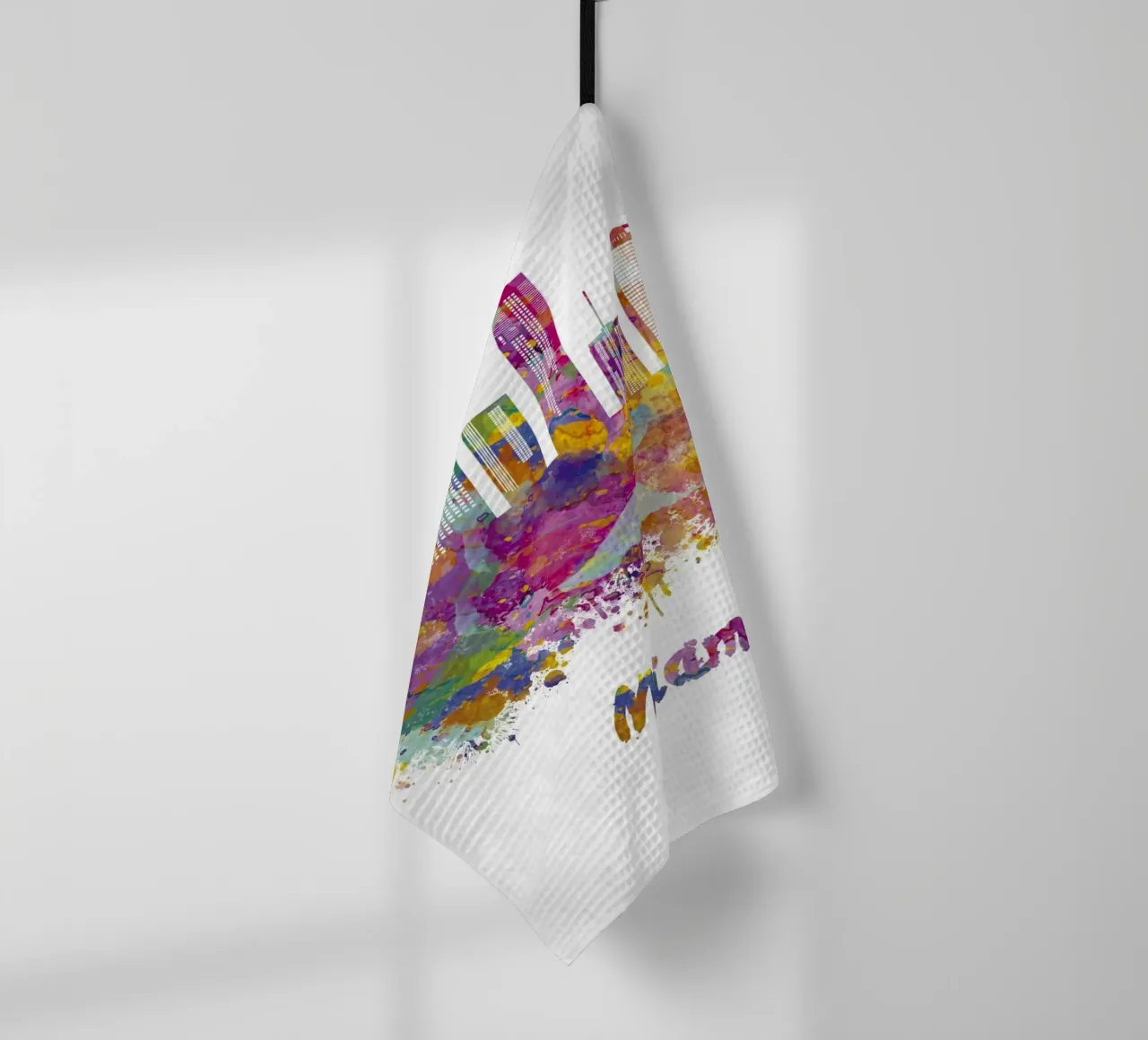 Lo skyline di Miami in acquerello canovaccio da cucina da 🎁 ARTVI-SHOP