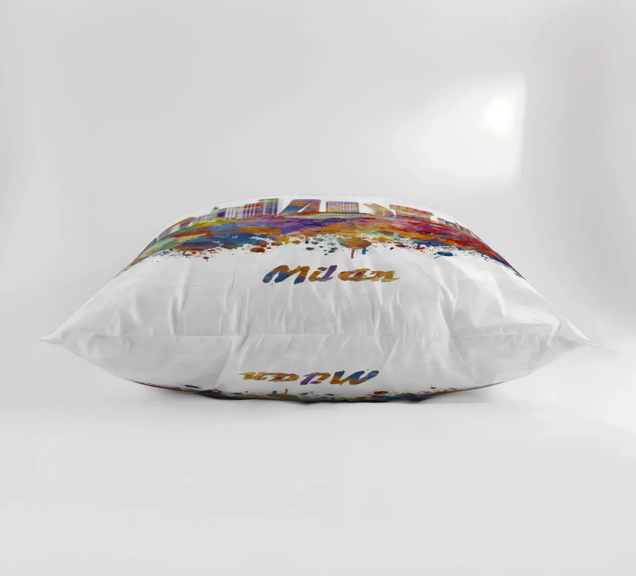 Lo skyline di Milano in acquerello cuscino da 🎁 ARTVI-SHOP