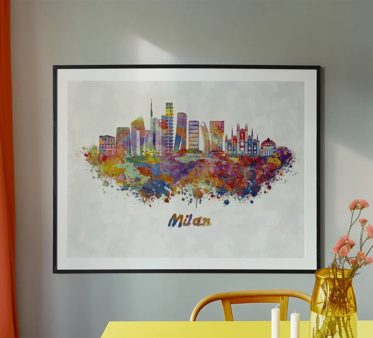 Lo skyline di Milano in acquerello carta hahnemühle da 🎁 ARTVI-SHOP