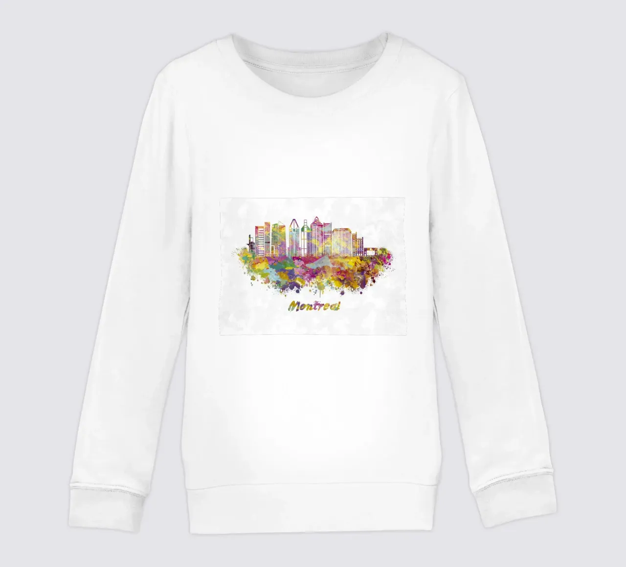 Lo skyline di Montreal in acquerello felpa bambino da 🎁 ARTVI-SHOP