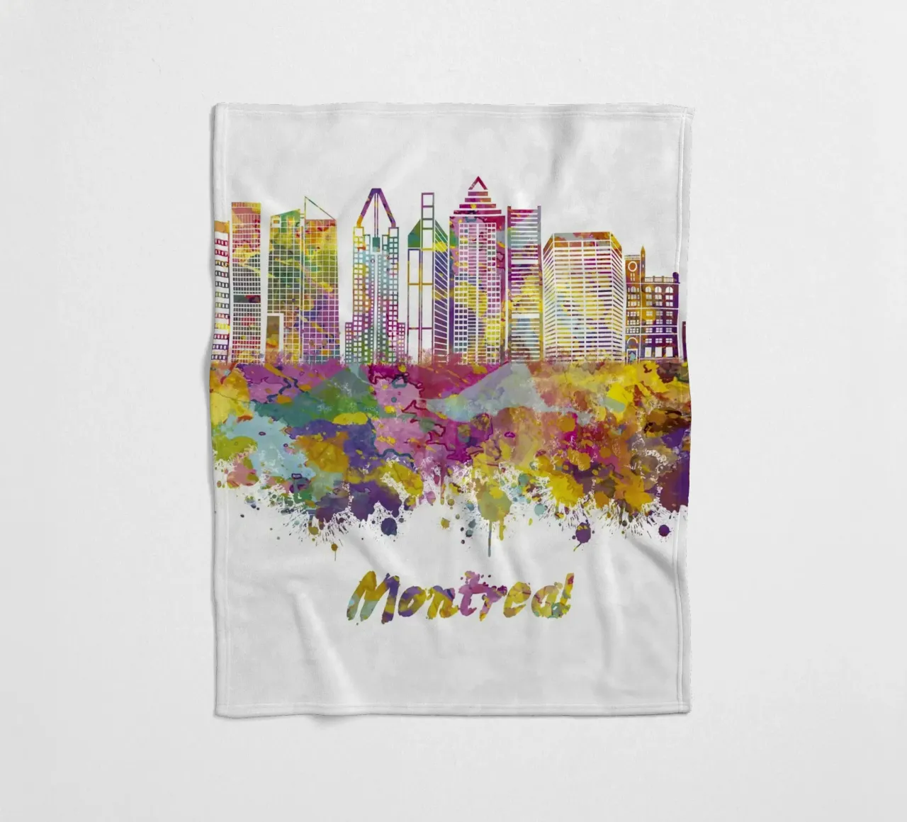 Lo skyline di Montreal in acquerello coperta in pile da 🎁 ARTVI-SHOP