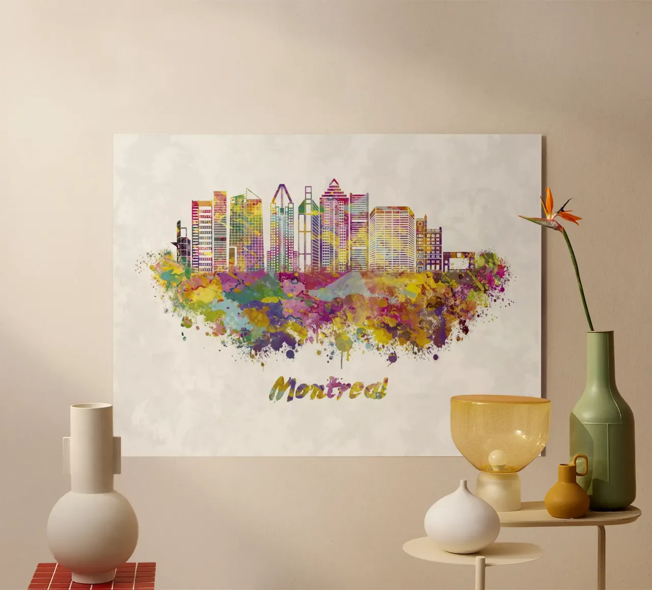 Lo skyline di Montreal in acquerello plexiglass da 🎁 ARTVI-SHOP