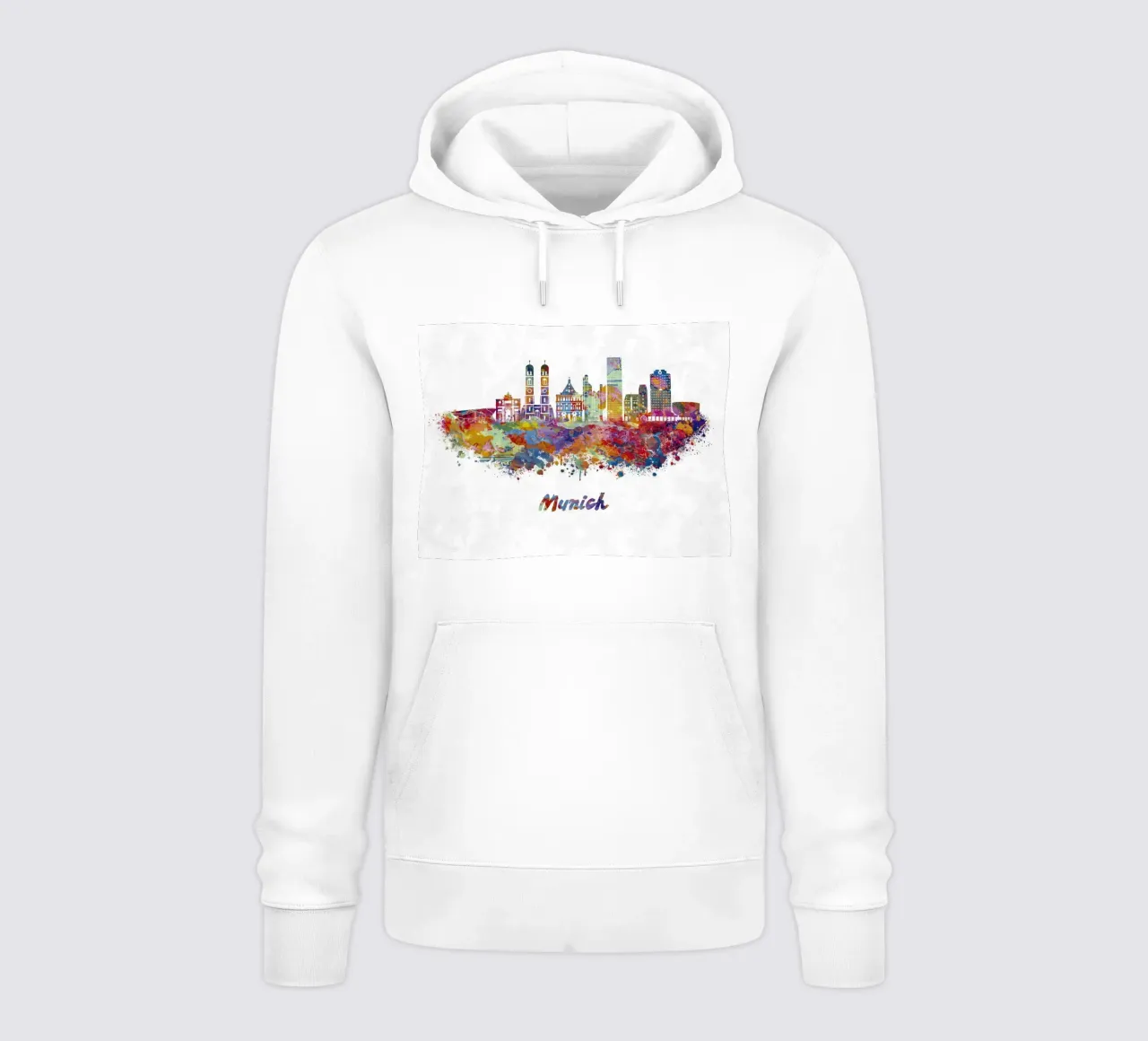 Lo skyline di Monaco di Baviera in acquerello felpa con cappuccio da ARTVI-SHOP