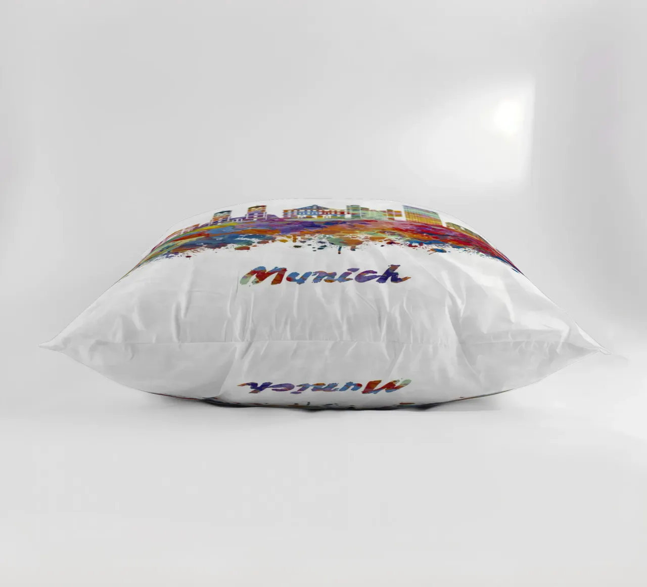 Lo skyline di Monaco di Baviera in acquerello cuscino da ARTVI-SHOP