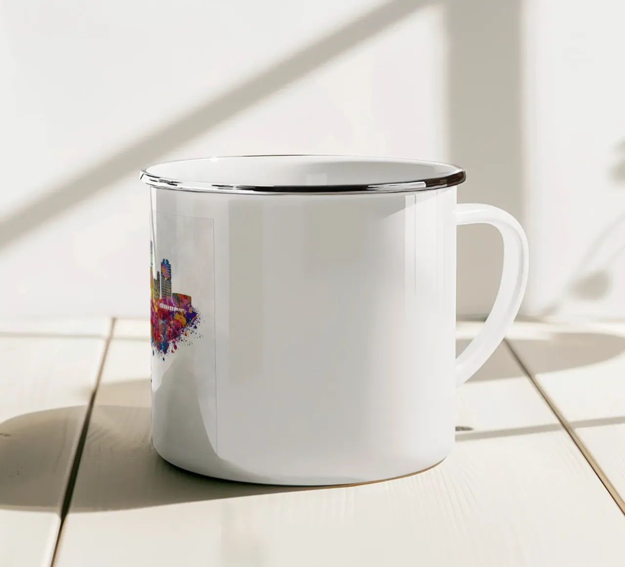 Lo skyline di Monaco di Baviera in acquerello tazza in smalto da ARTVI-SHOP