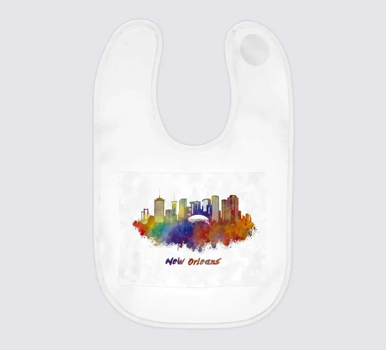 Lo skyline di New Orleans in acquerello bavaglino da ARTVI-SHOP