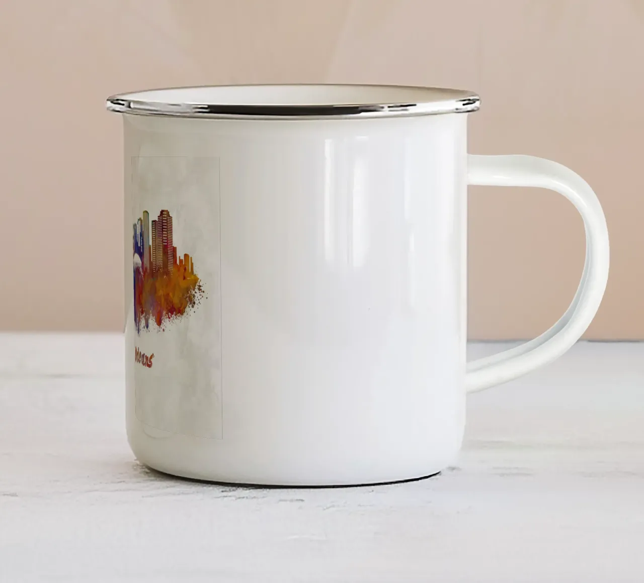 Lo skyline di New Orleans in acquerello tazza in smalto da ARTVI-SHOP