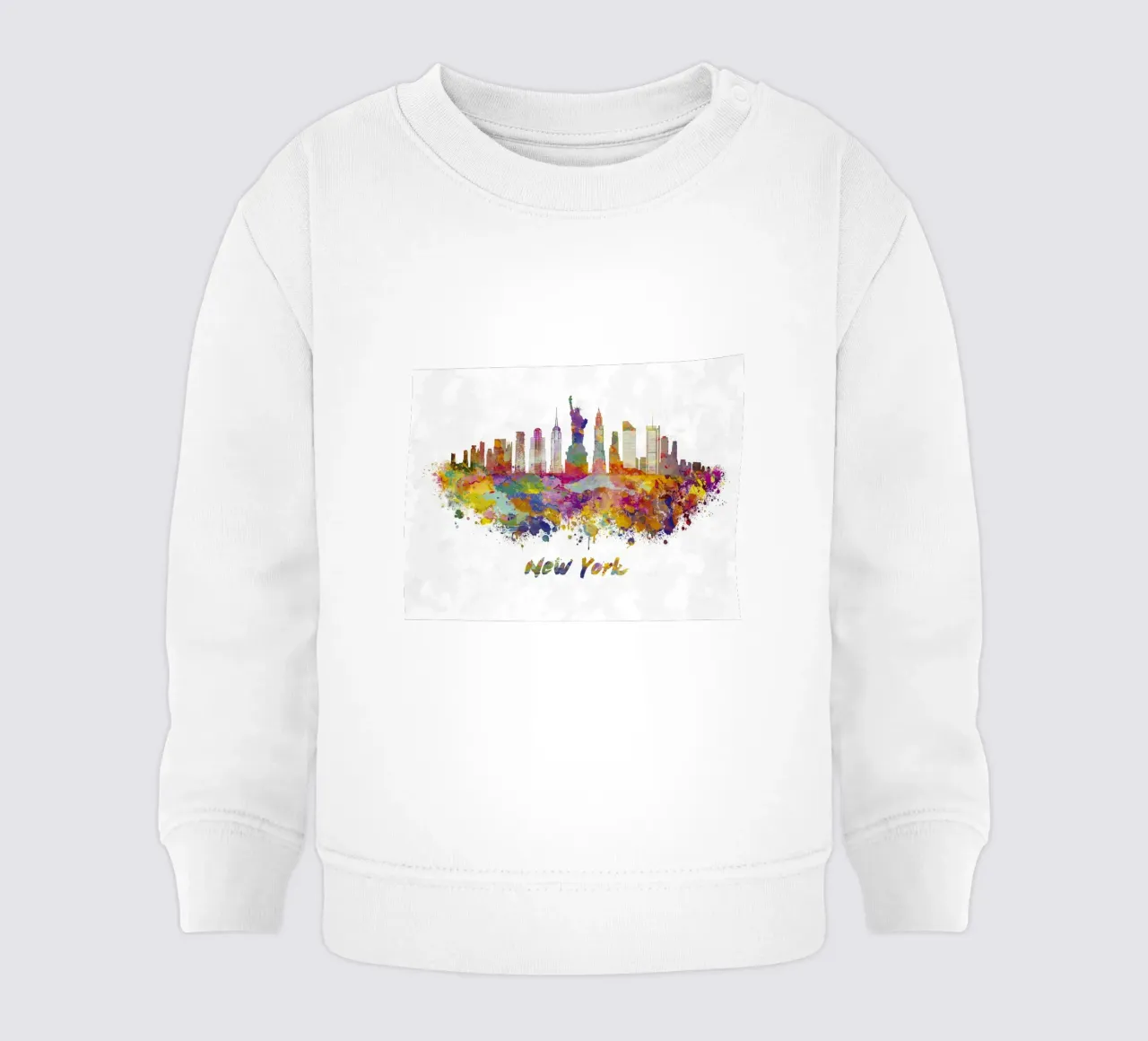 Lo skyline di New York in acquerello felpa neonato da ARTVI-SHOP