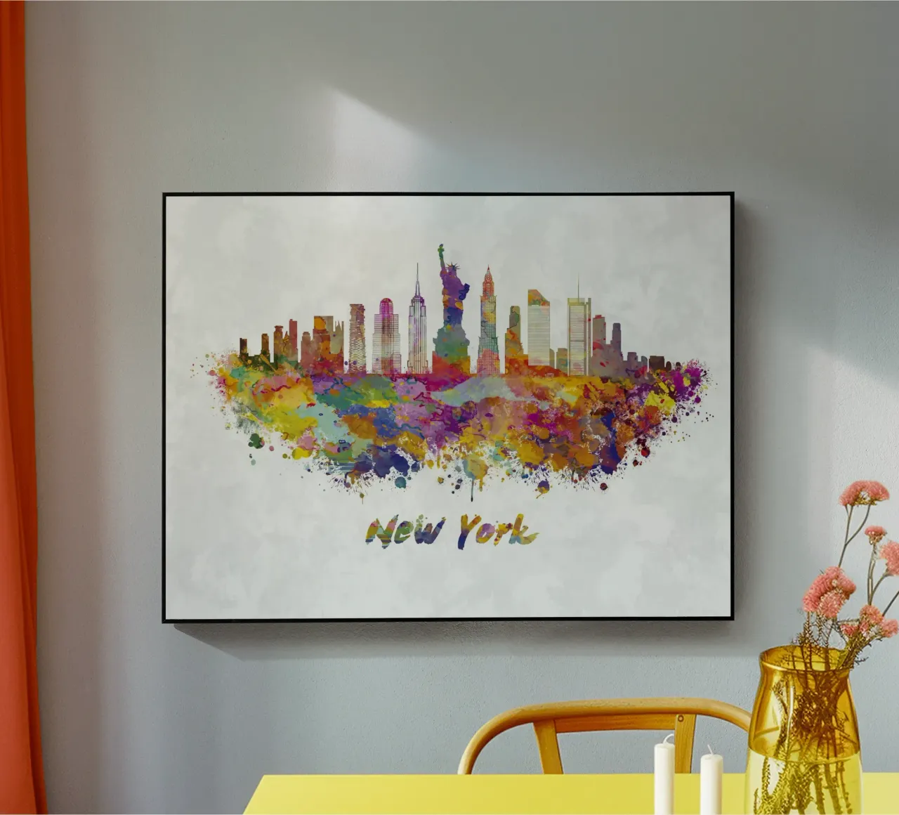 Lo skyline di New York in acquerello plexiglass da 🎁 ARTVI-SHOP