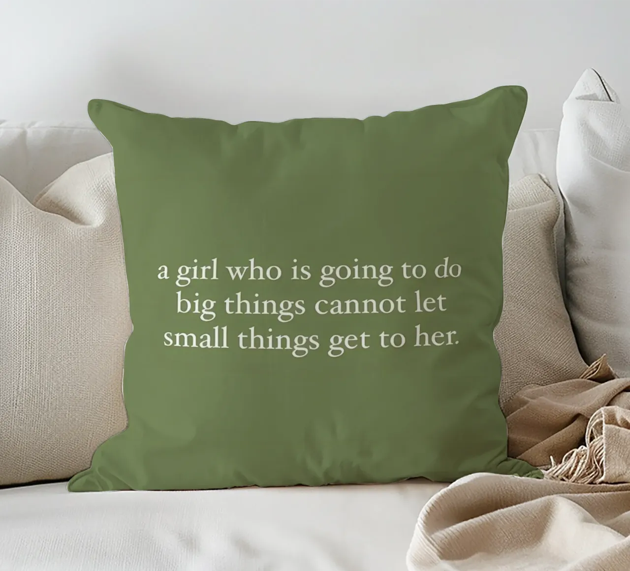 a girl who is goinng to do big things cannot let small get t decorative cushion by bonglantrungmuoi