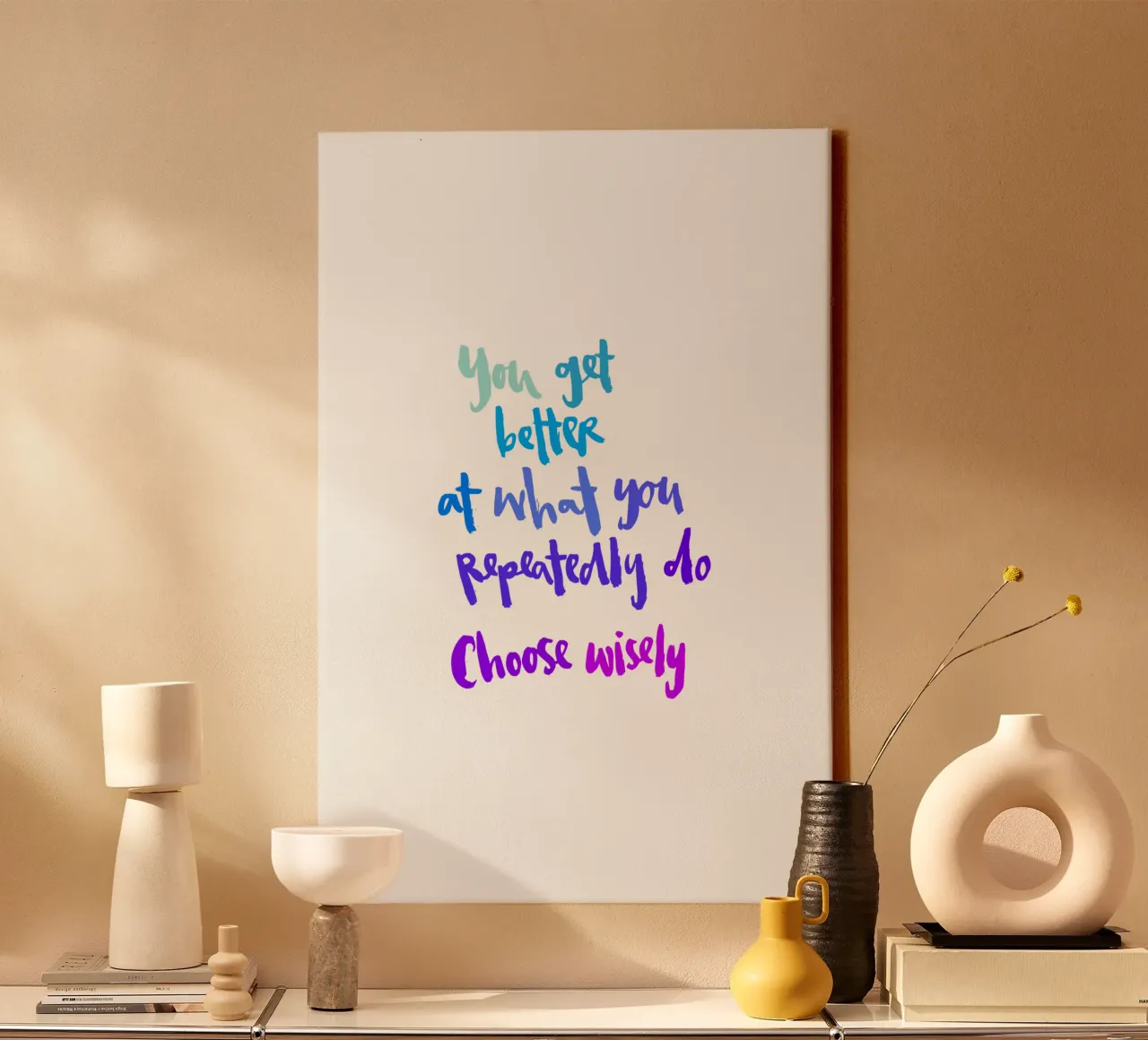 You Get Better tela con Cornice a cassetta da Brushmeetspaper