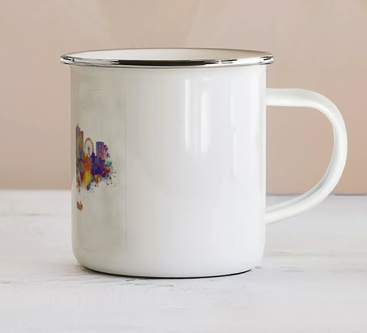 Lo skyline di Orlando in acquerello tazza in smalto da ARTVI-SHOP