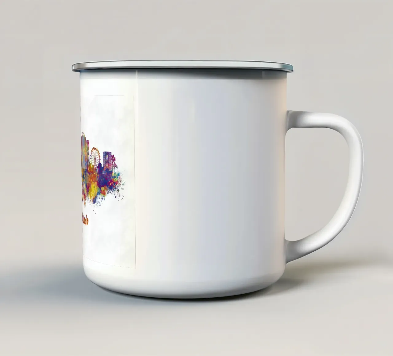 Lo skyline di Orlando in acquerello tazza in smalto da ARTVI-SHOP