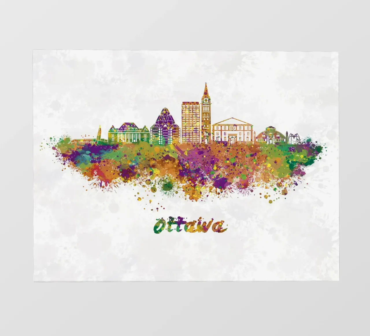 Lo skyline di Ottawa in acquerello pellicola backlit da ARTVI-SHOP