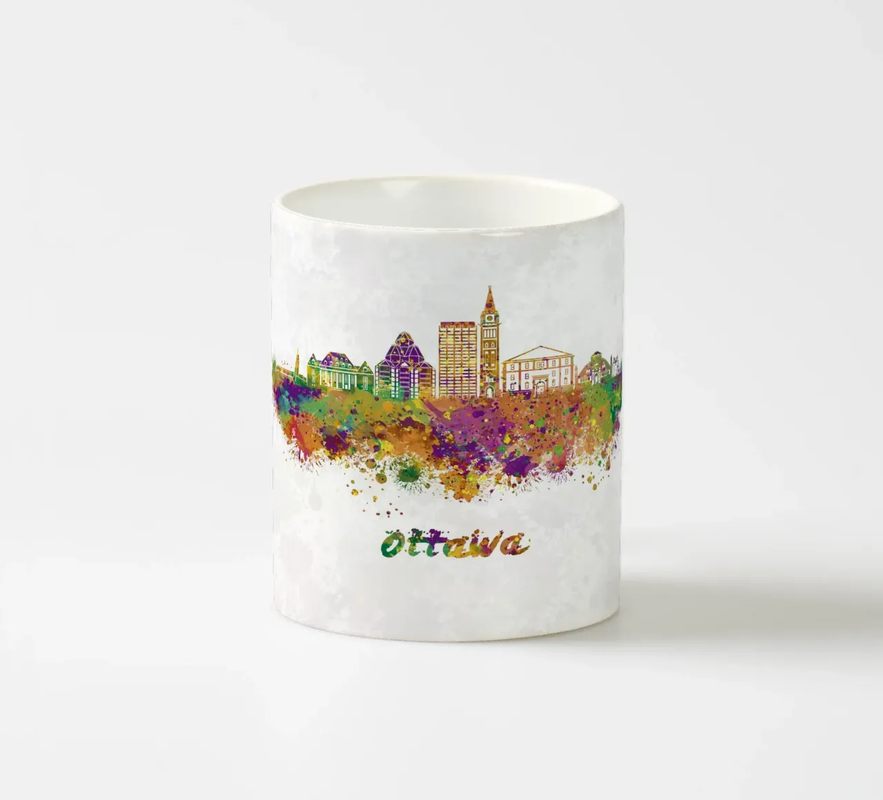 Lo skyline di Ottawa in acquerello tazza in ceramica da ARTVI-SHOP