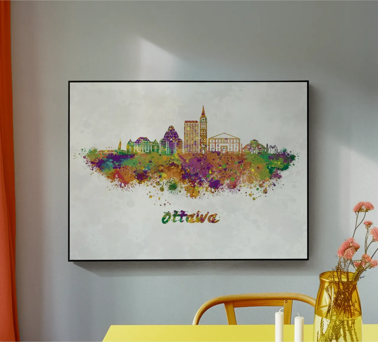 Lo skyline di Ottawa in acquerello plexiglass da 🎁 ARTVI-SHOP