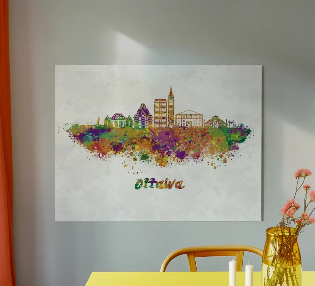 Lo skyline di Ottawa in acquerello plexiglass da 🎁 ARTVI-SHOP