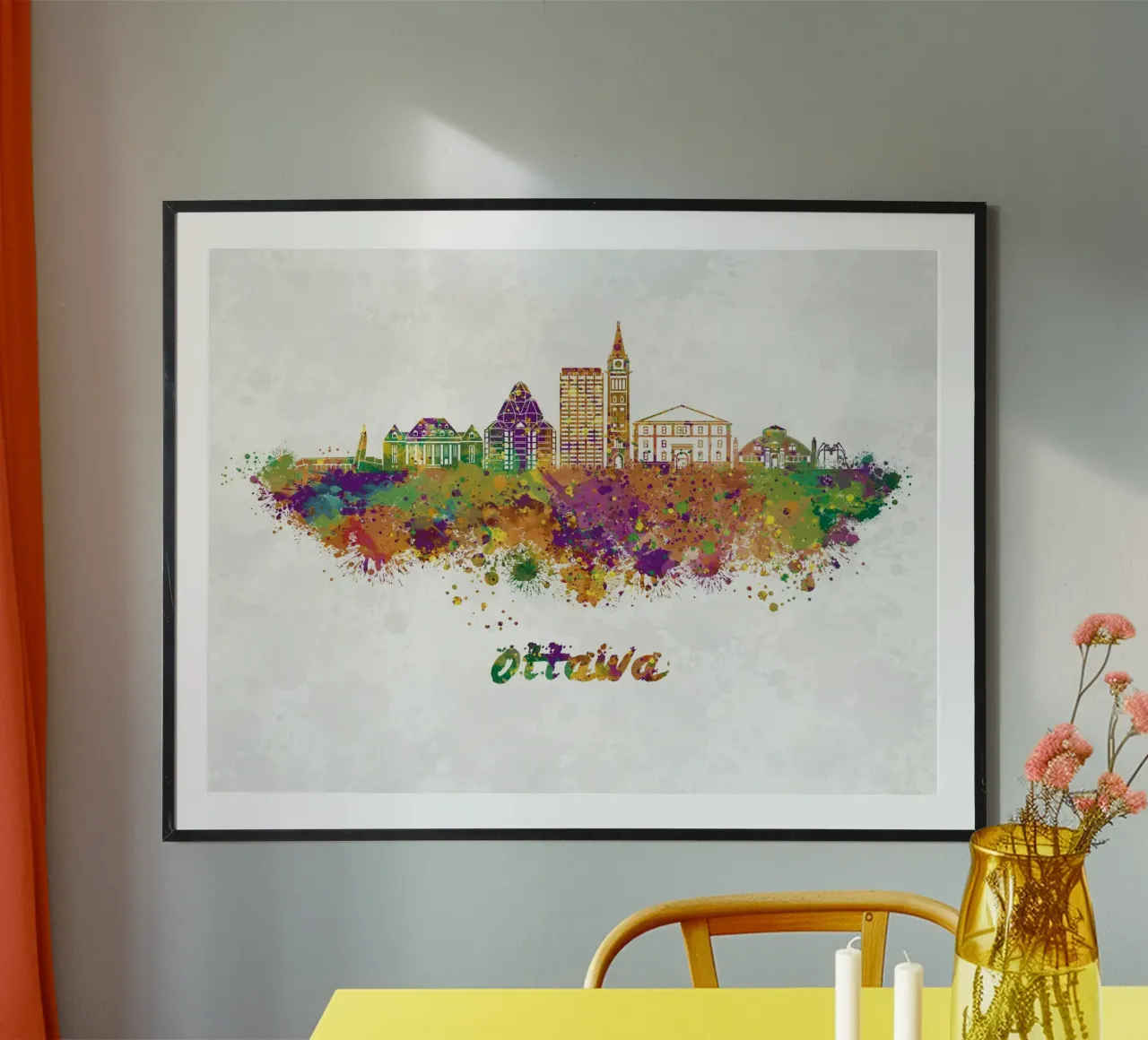 Lo skyline di Ottawa in acquerello carta hahnemühle da ARTVI-SHOP
