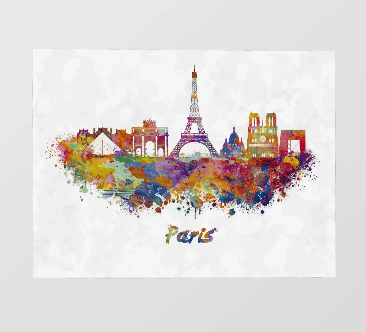 Lo skyline di Parigi in acquerello pellicola backlit da ARTVI-SHOP