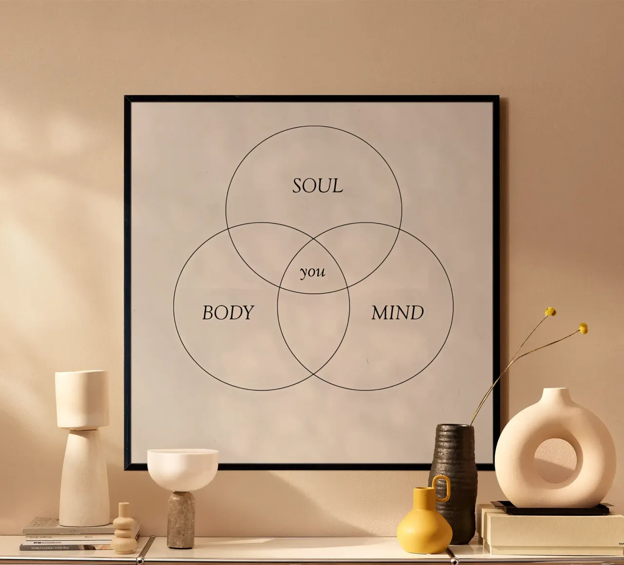 corpo anima metà poster con telaio in alluminio da bonglantrungmuoi