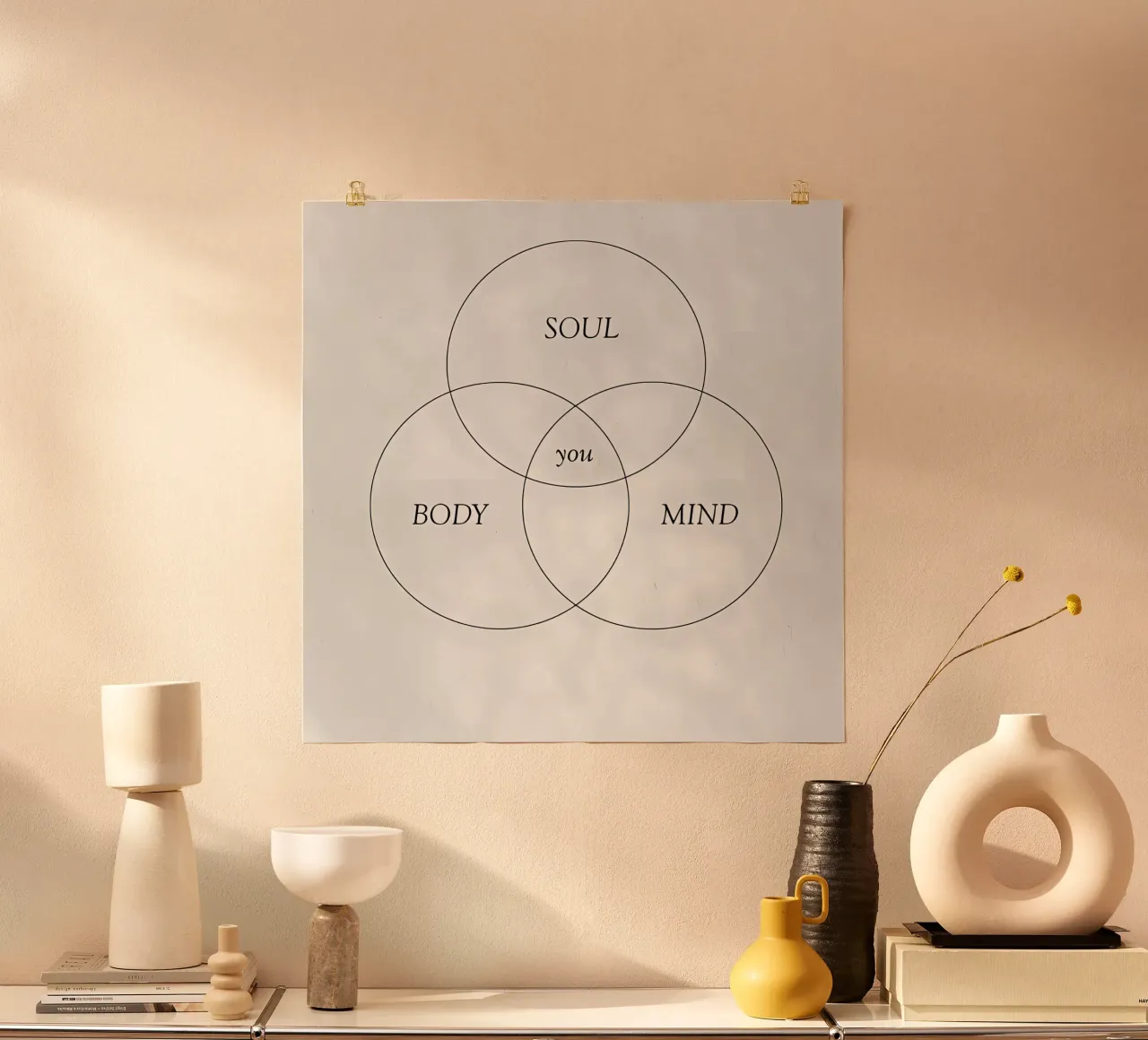 corpo anima metà poster con telaio in alluminio da bonglantrungmuoi