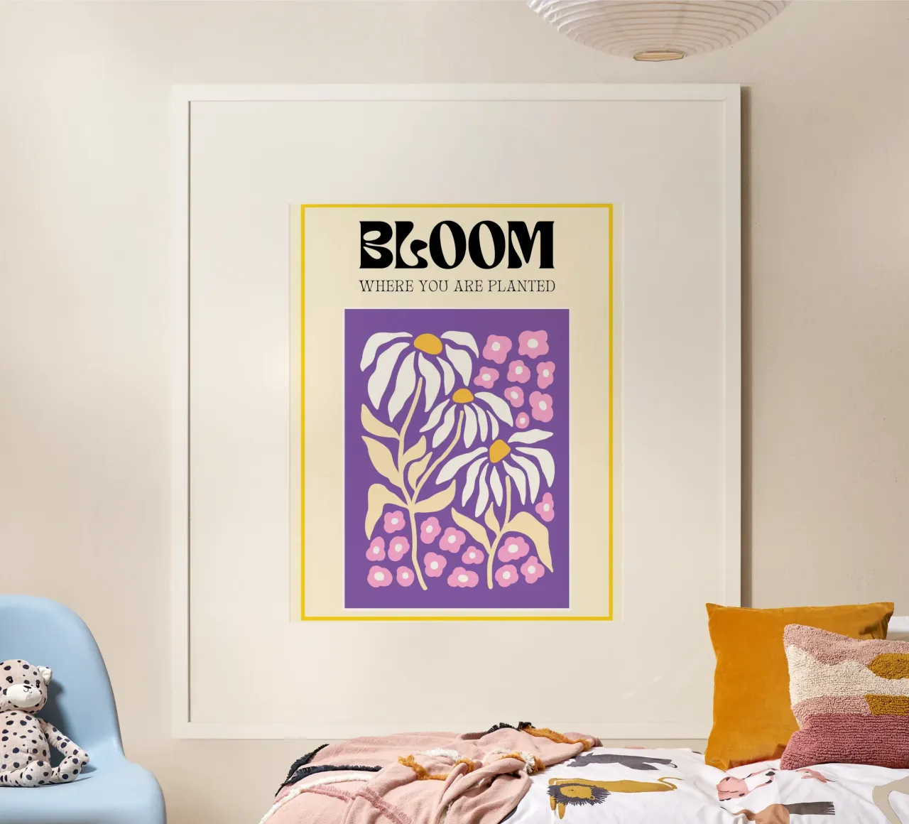 Sbocciare dove si è piantati poster con telaio in legno da mazzihanq