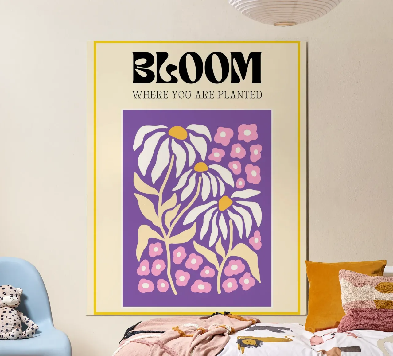 Sbocciare dove si è piantati poster con telaio in legno da mazzihanq