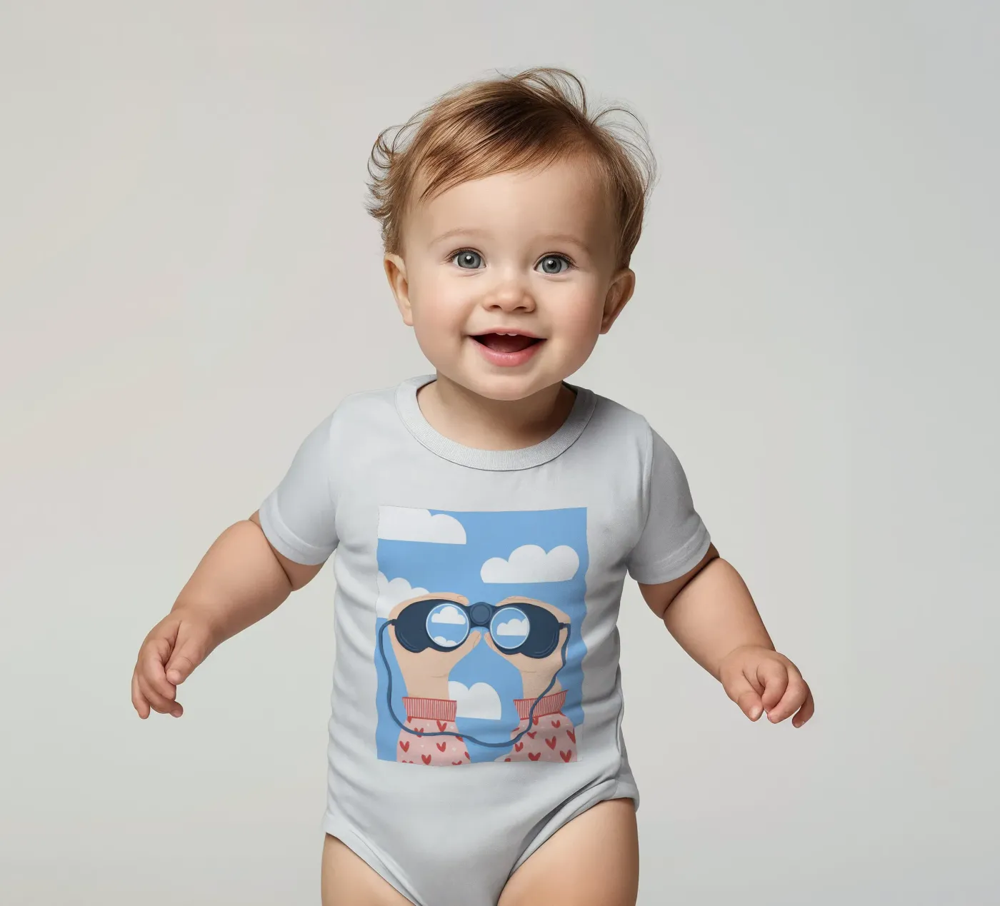Chasing Clouds short-sleeve baby romper by bonglantrungmuoi