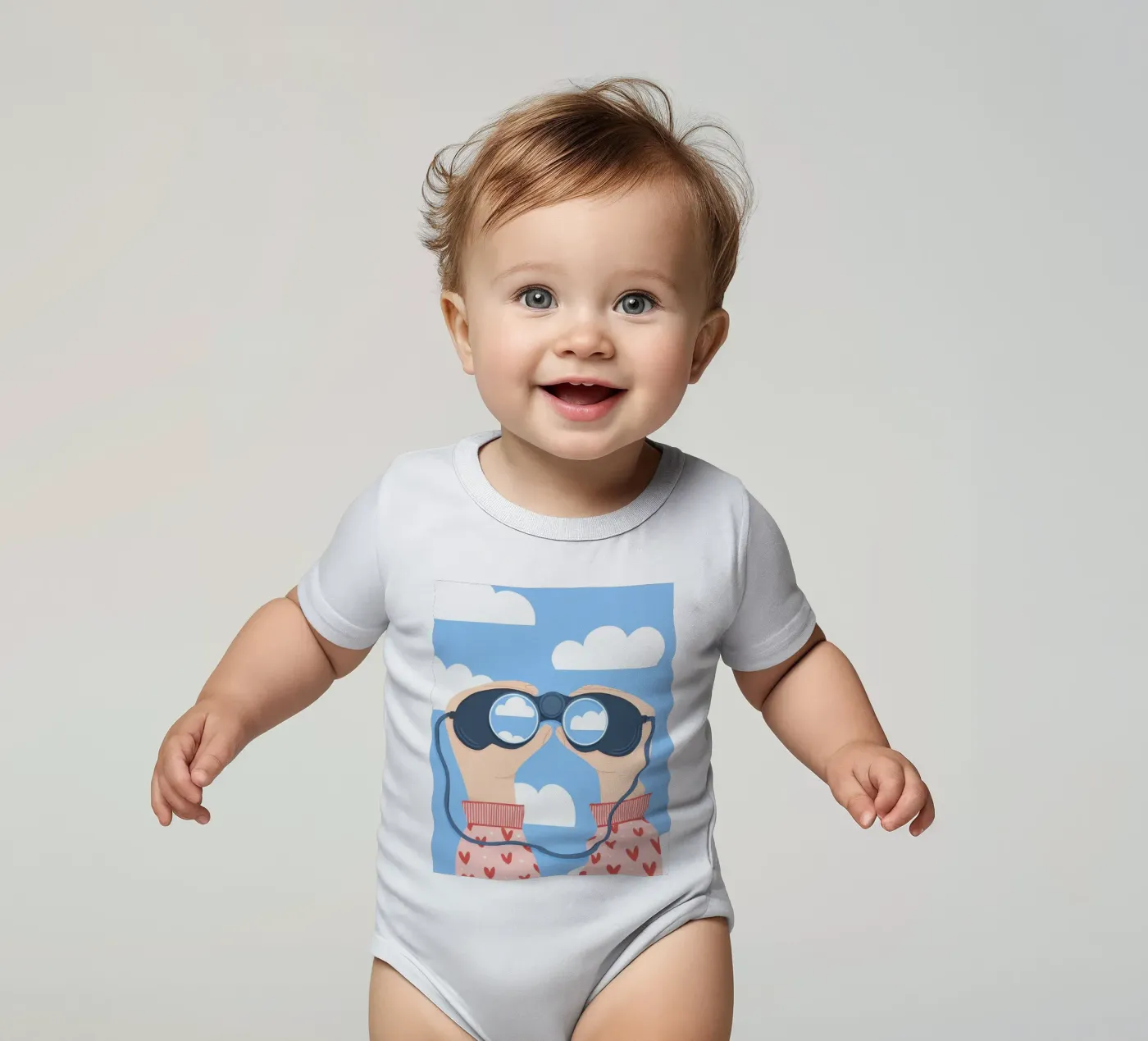 Chasing Clouds short-sleeve baby romper by bonglantrungmuoi