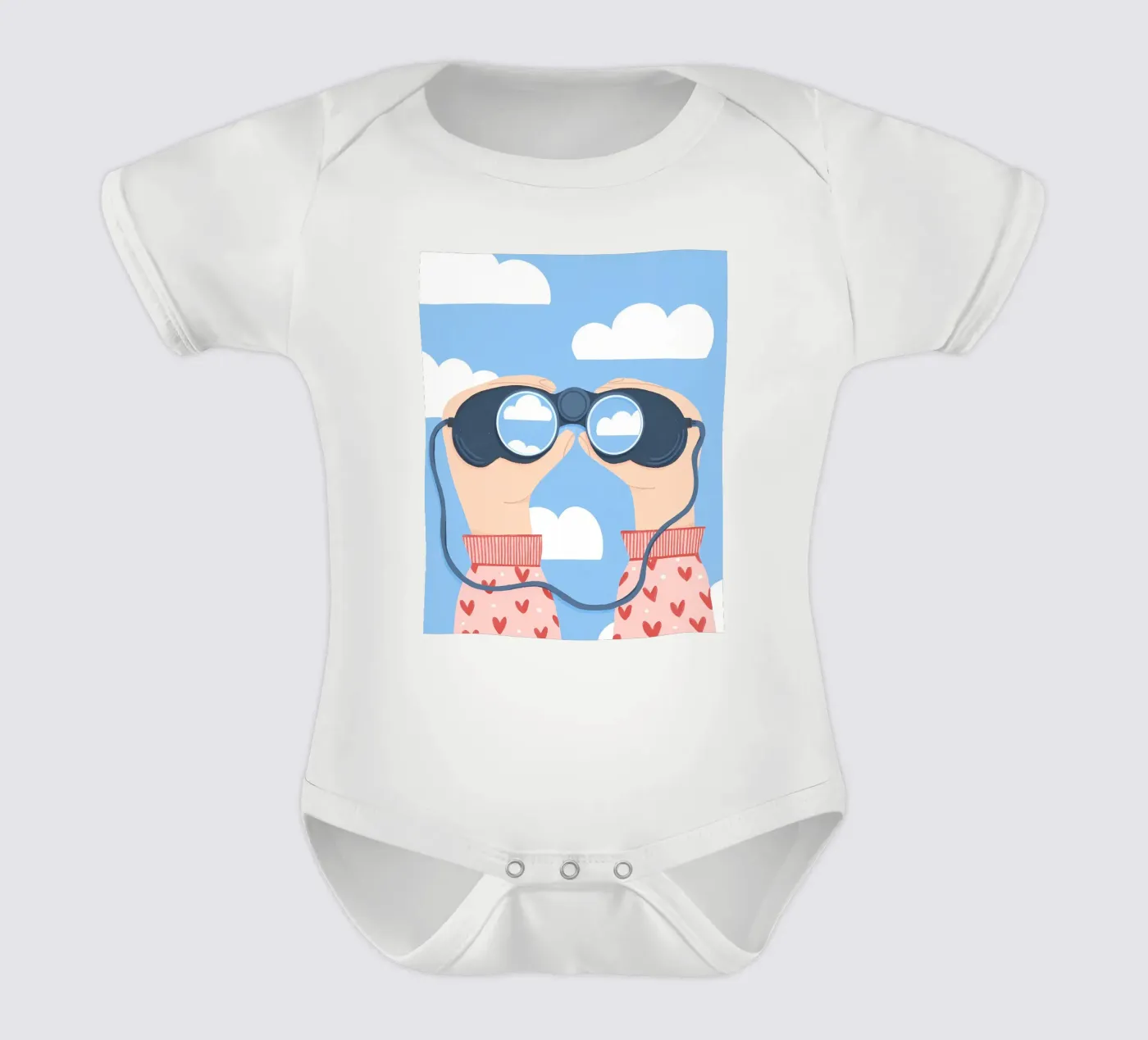 Chasing Clouds short-sleeve baby romper by bonglantrungmuoi