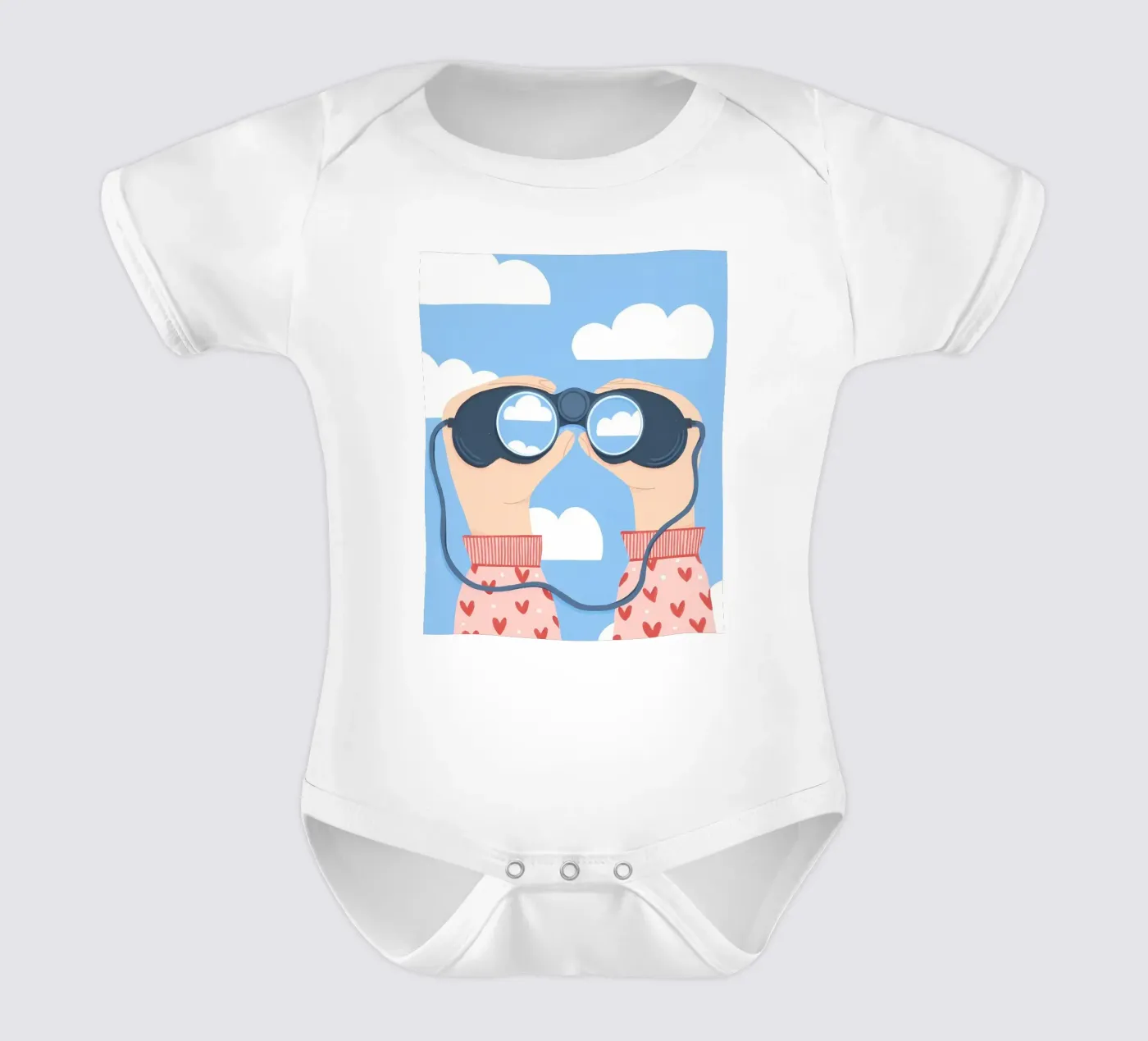 Chasing Clouds short-sleeve baby romper by bonglantrungmuoi