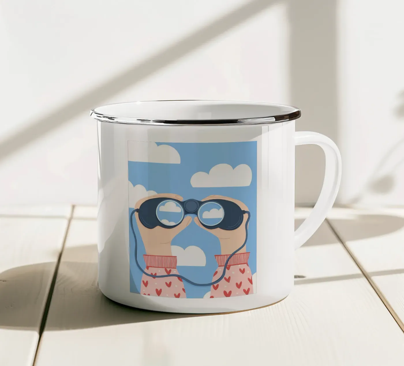 Chasing Clouds enamel mug by bonglantrungmuoi