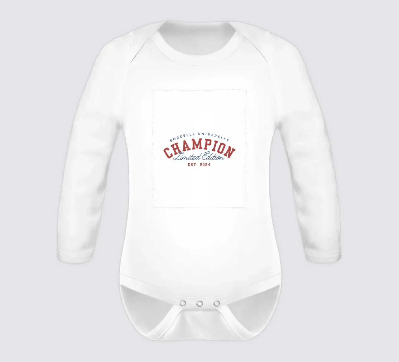 champion limited edition long-sleeve baby romper by mazzihanq