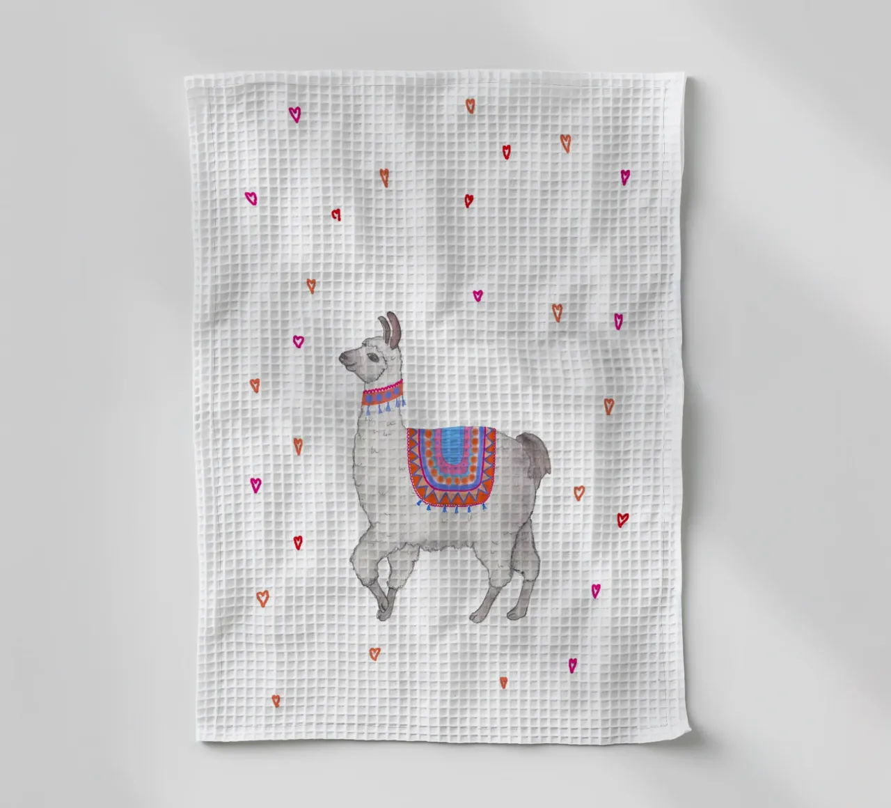 Lama con coperta colorata canovaccio da cucina da Farbwelten