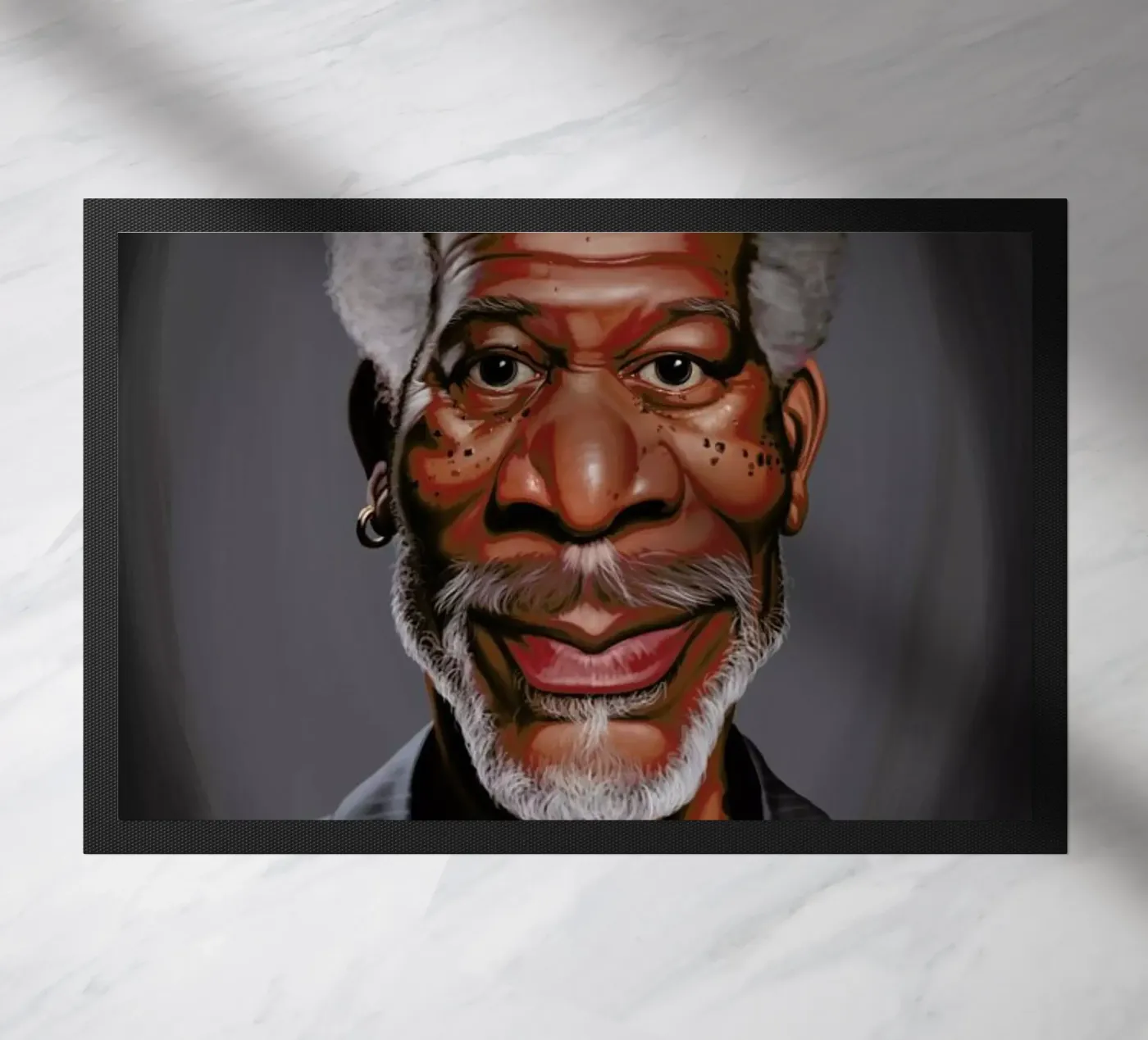 Morgan Freeman Fußmatte von Rob Art | Illustration