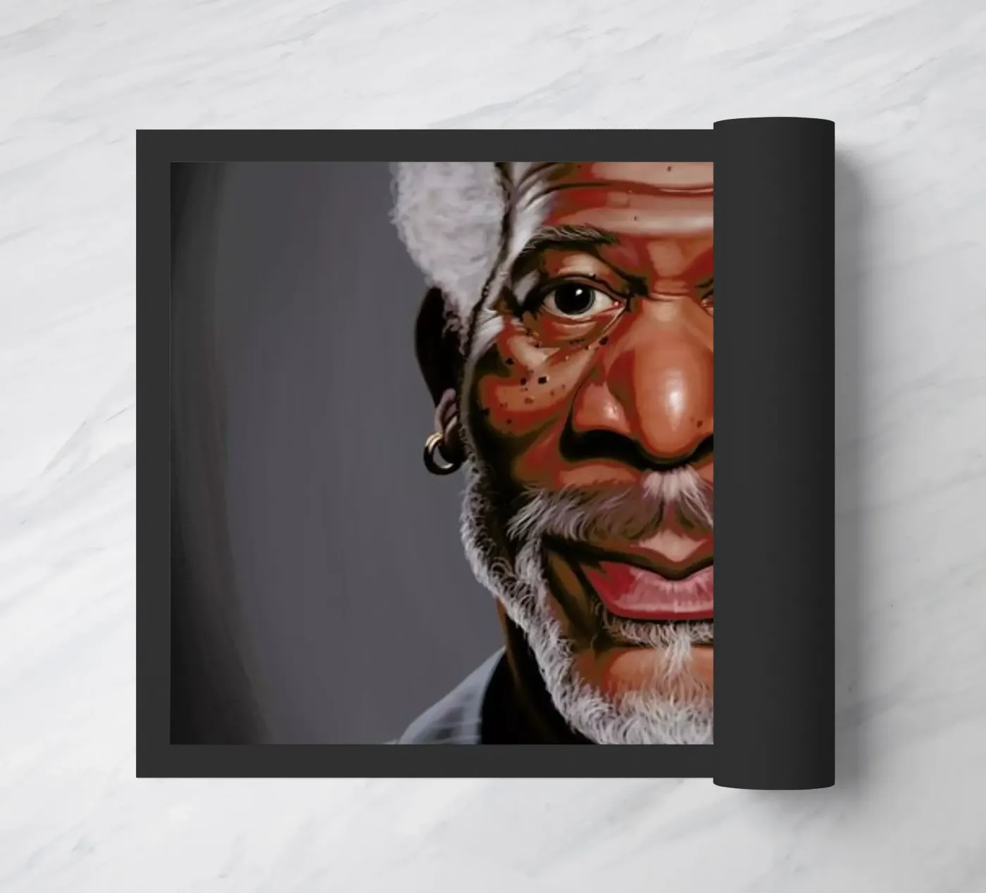 Morgan Freeman Fußmatte von Rob Art | Illustration