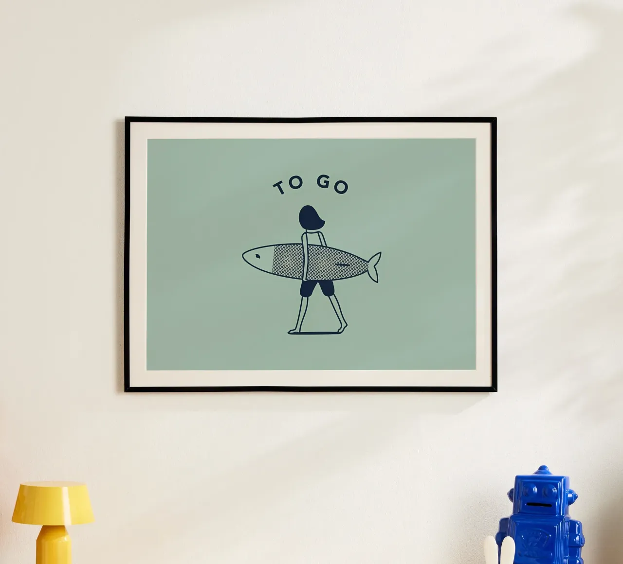 Un marchio simpatico per i chioschi di sushi europei poster con telaio in legno da bonglantrungmuoi