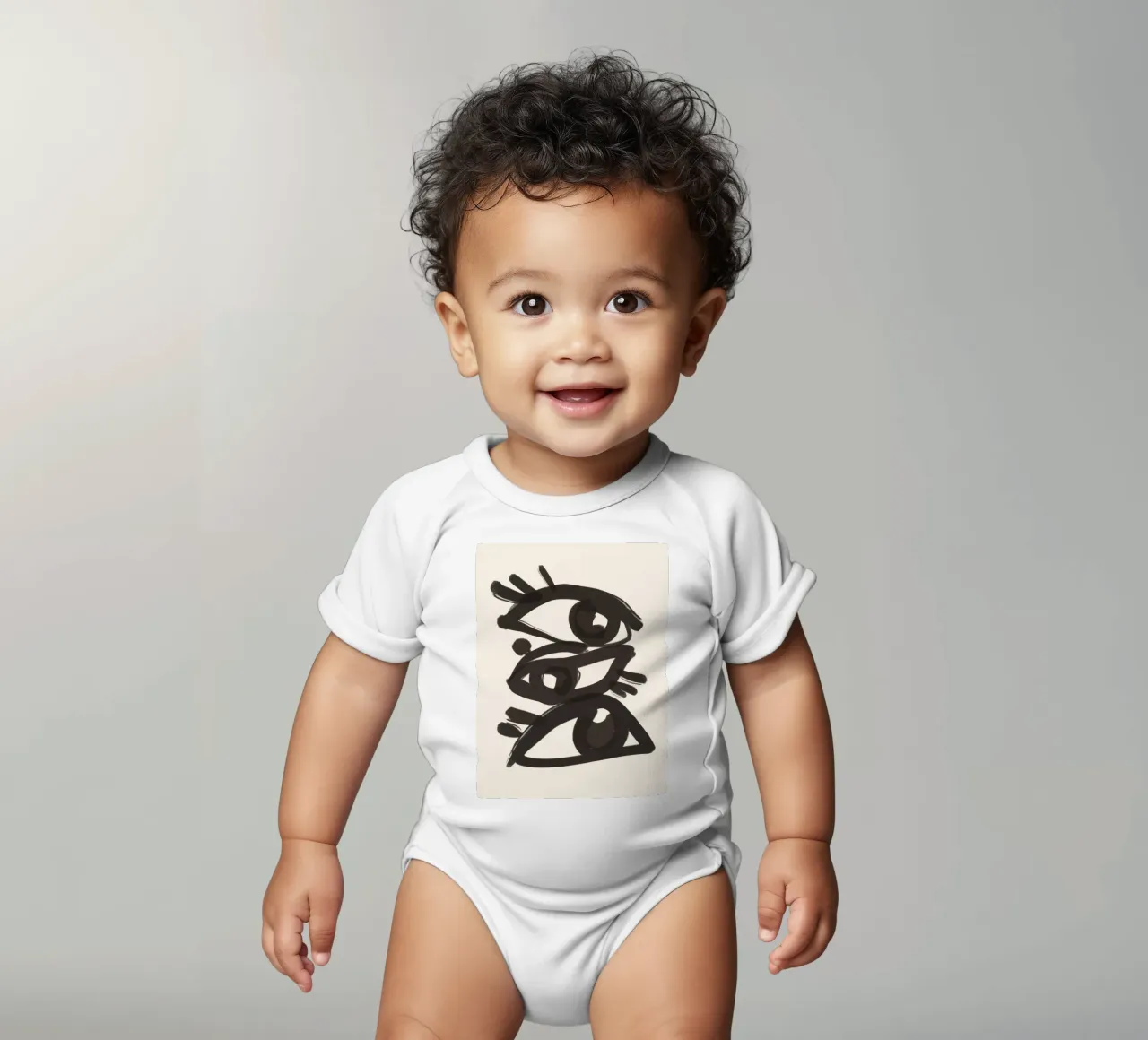 Dessin au trait abstrait yeux 3 body bébé de ThingDesign