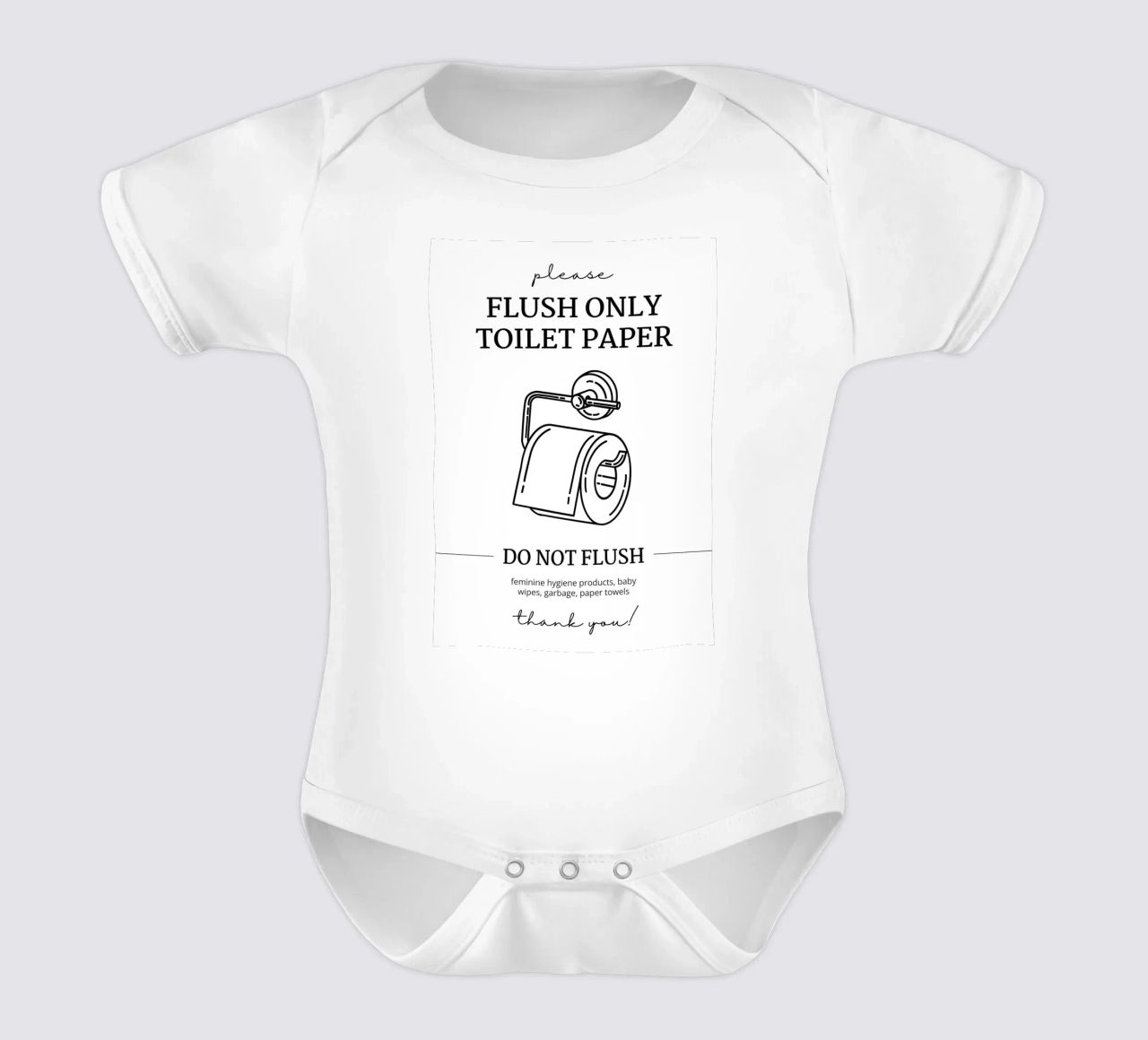 Flush Only Toilet Paper short-sleeve baby romper by mazzihanq